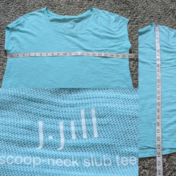 J Jill Blue Scoop Neck Slub Short Sleeve Cotton T-shirt S - Picture 6 of 6